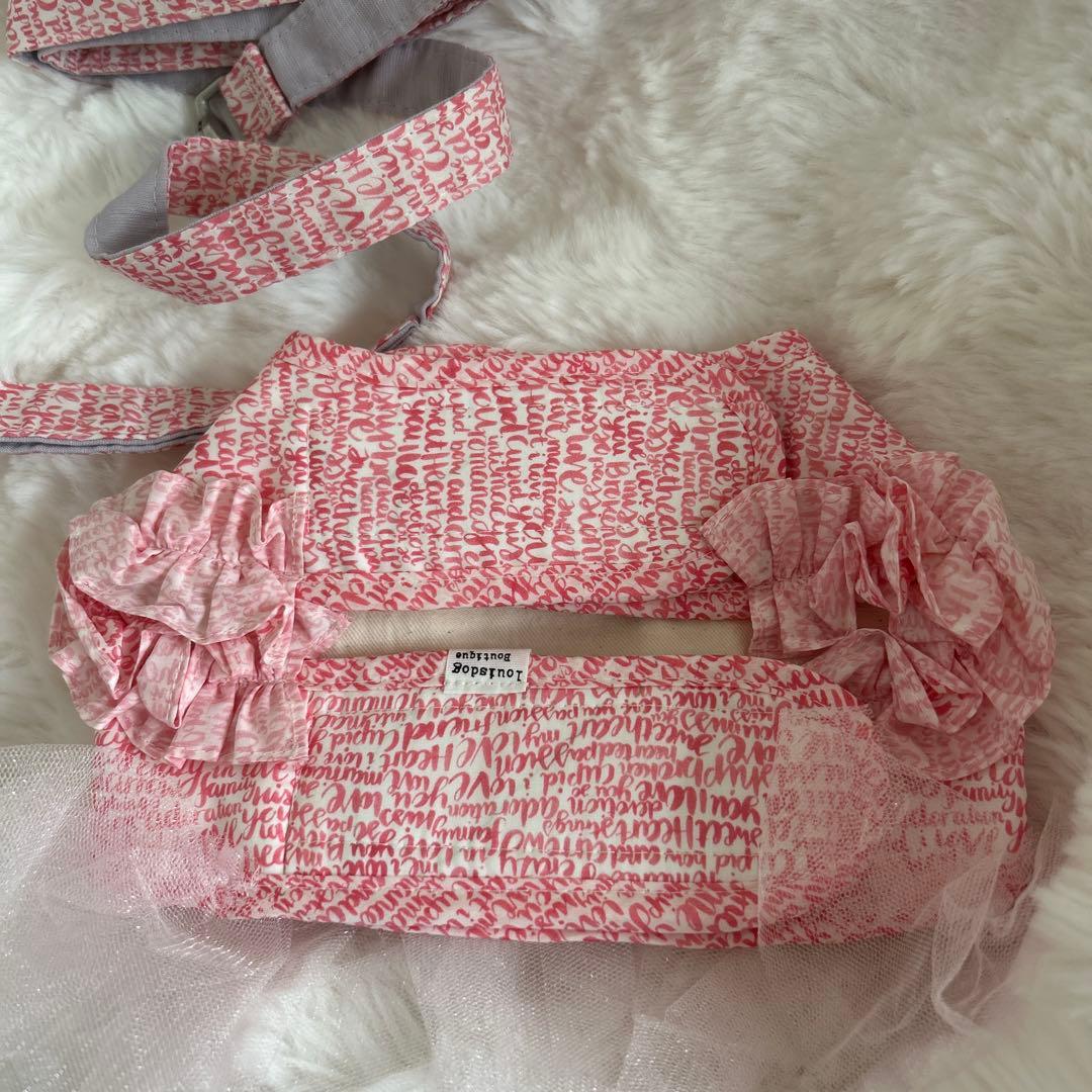 louisdog ピンク文字柄チュールハーネス　リード付き　Ｌサイズ