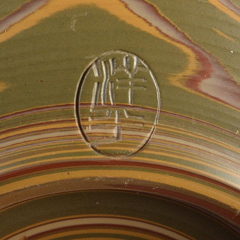 煎茶道具　常滑焼　小西洋平作　練込　茶器揃　共布共箱　D　R7511