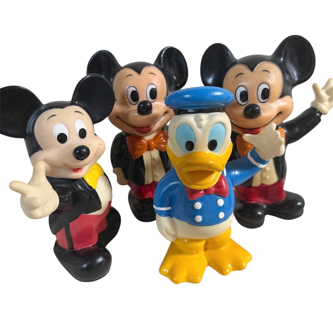 ヴィンテージ ミッキーマウス ドナルドダック ソフビ貯金箱セット 昭和レトロ