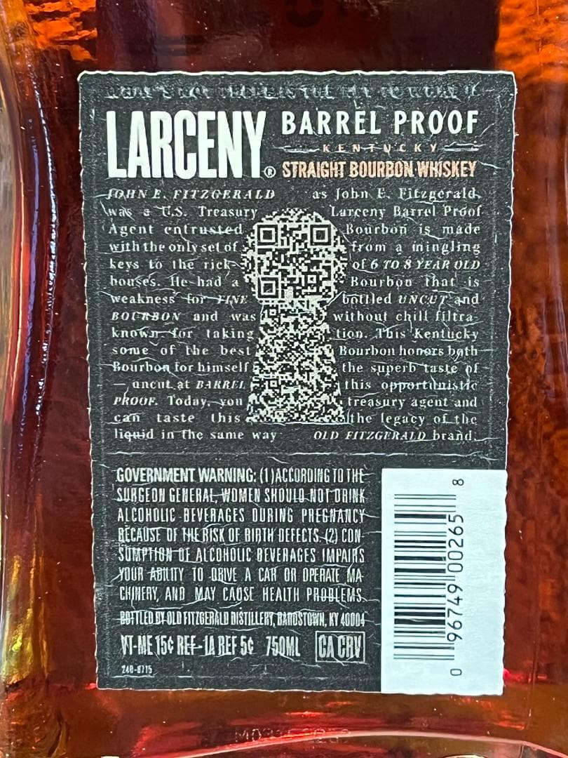 【umi0817】Larceny　Barrel Proof 　バーボン