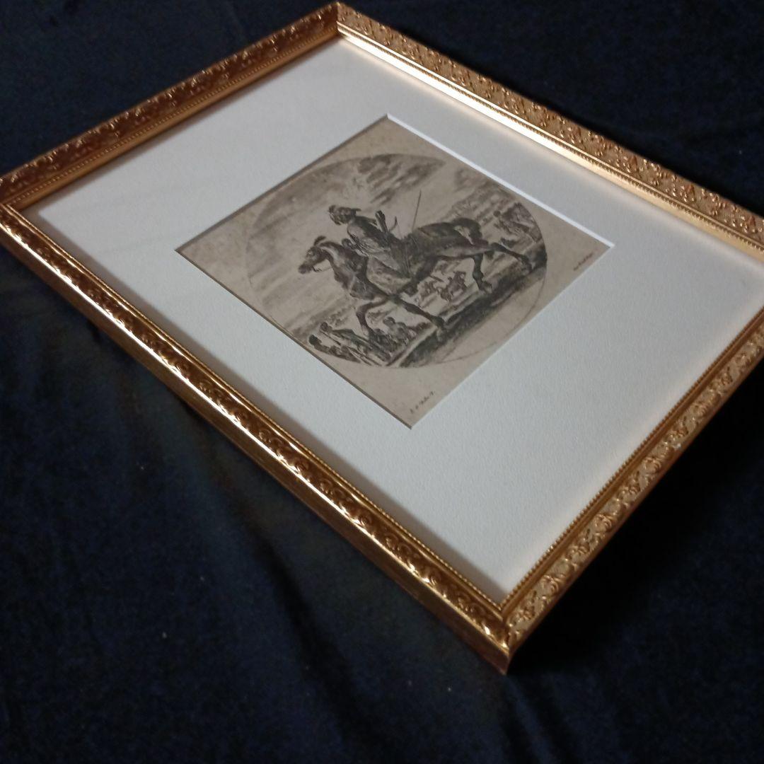 額装品　1640年頃　ステファノ・デラ・ベッラ　騎乗の戦士　稀少作品