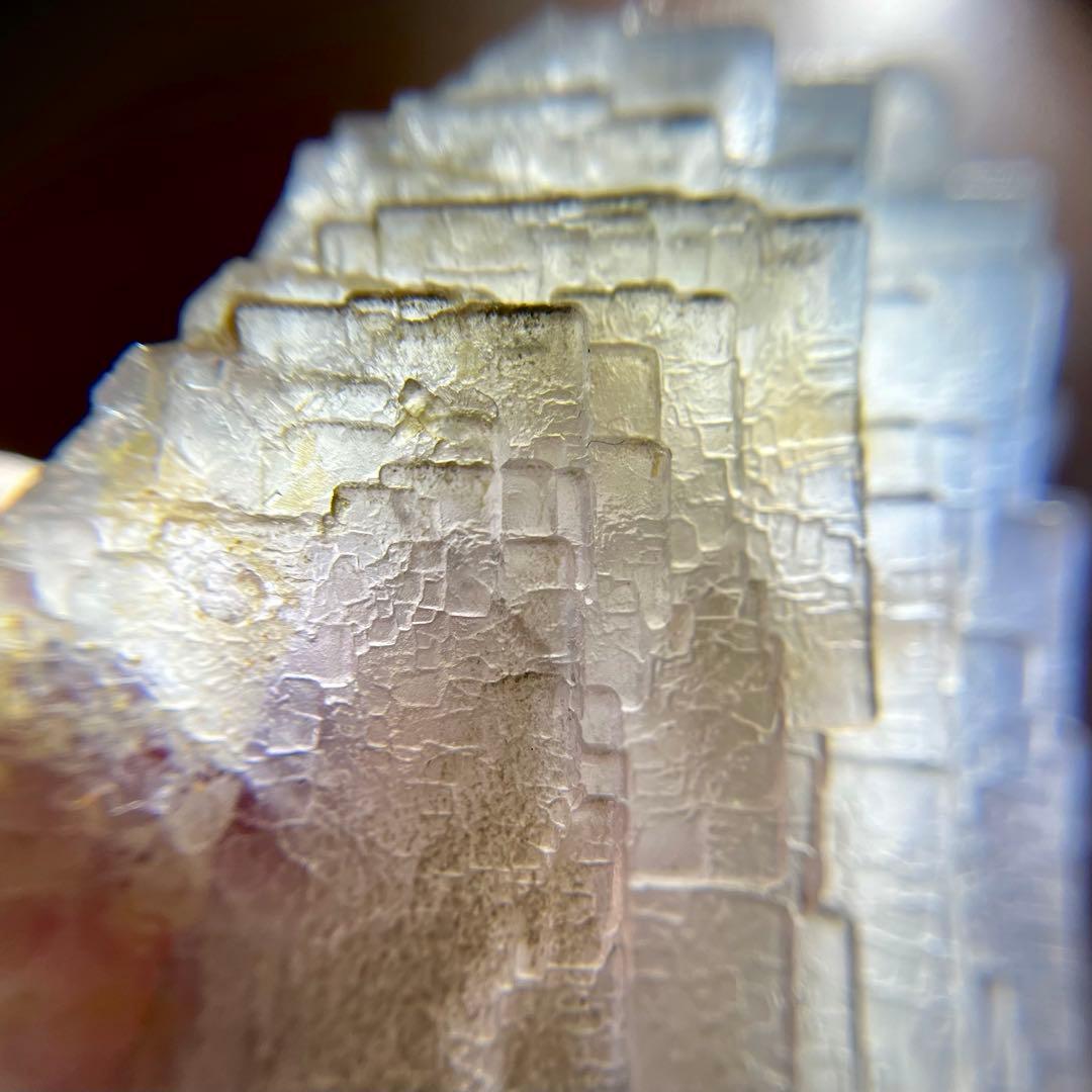 美品 フローライト ライトブルー 372.4ct 幾何学模様 蛍石 原石 鑑賞石