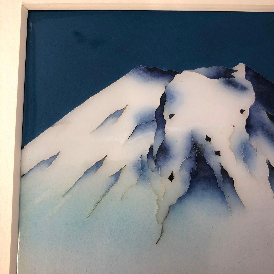 七宝焼 青富士 絵画 CLOISONNE Blue Fuji