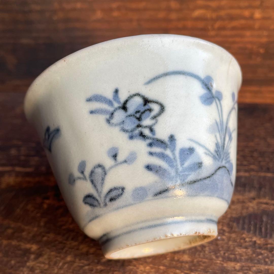 くらわんか猪口 蕎麦猪口 盃 肥前磁器 古伊万里 古波佐見焼 初期伊万里 骨董