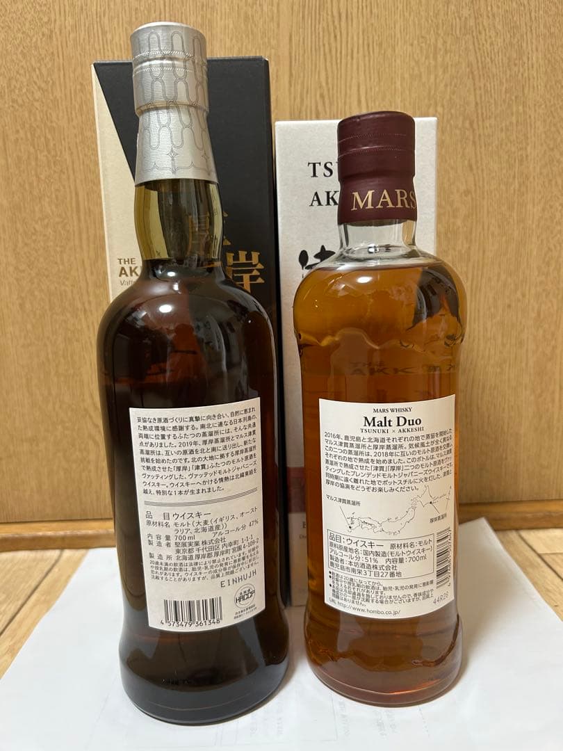 厚岸 ヴァッテッドモルトカムイカパッチリカムイ厚岸 × 津貫700ml2本セット