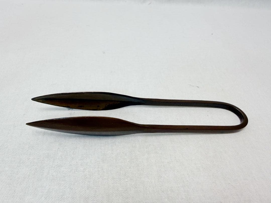 未使用 茶道具 銅製 手燭 燭台 蝋燭立て 夜咄 膳燭 紙箱