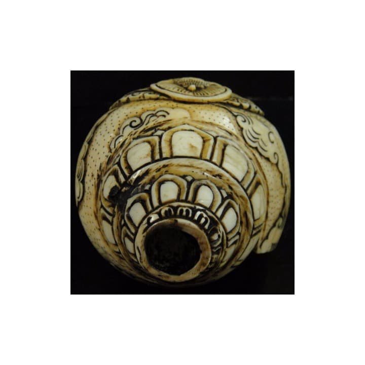 チベット密教法具　法螺貝（シャンカ）サマンタバトラ（ヤブ-ユム（父母尊）