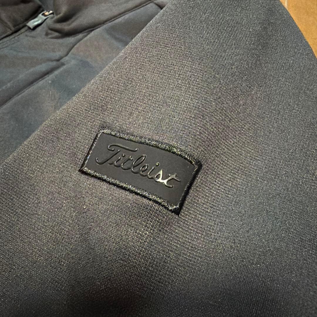 【中古美品】TITLEIST 裏起毛ハーフジップブルゾン ブラック系 3L