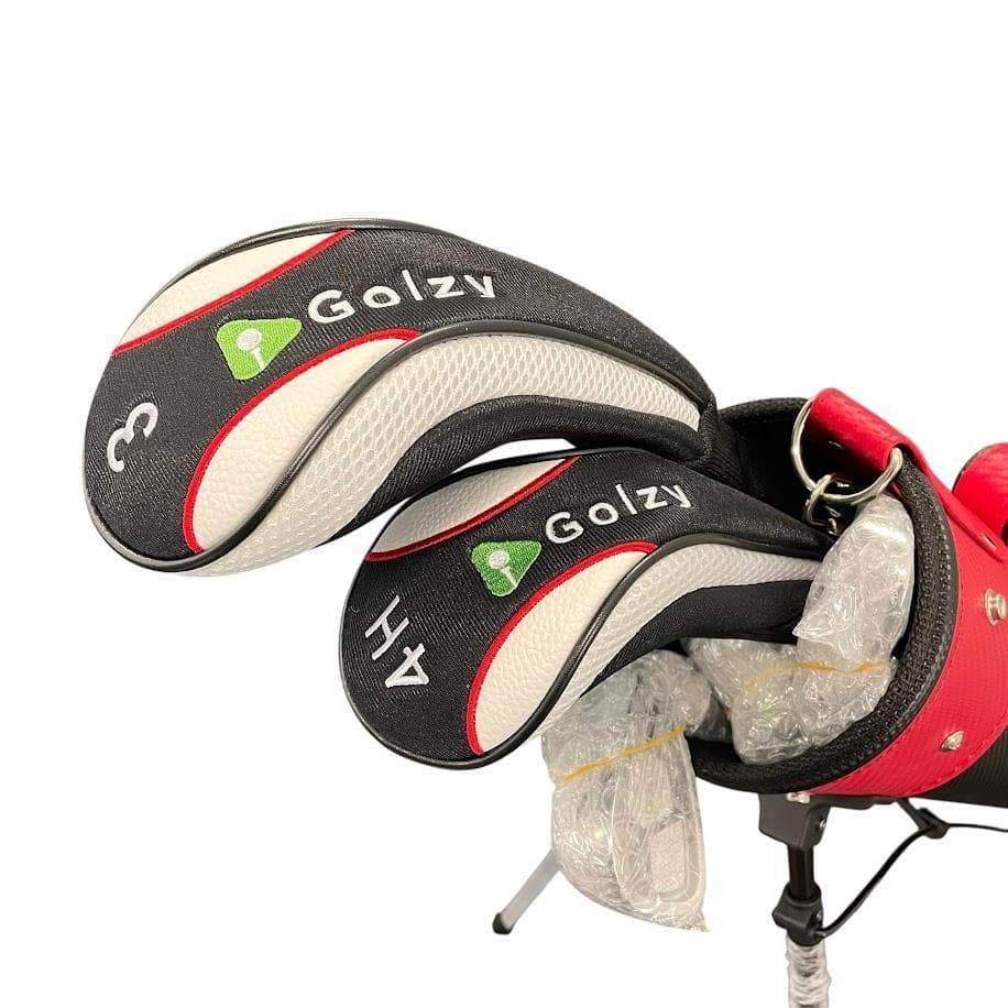 新品●Golzy● ゴルフクラブセット 自立式キャディバッグ・BKxRD 初心者