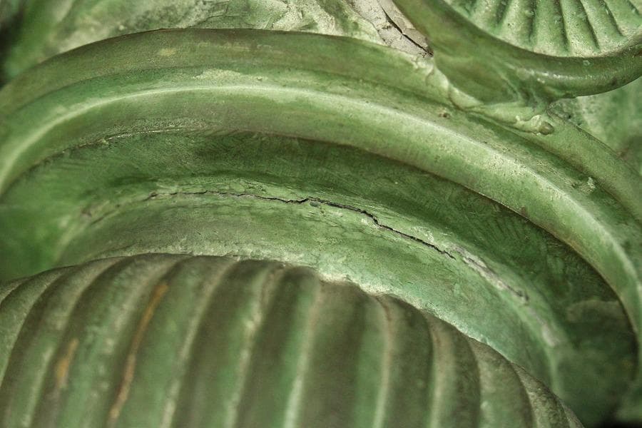 青銅 四獅子 ライオン 像 高31.3cm(A367)