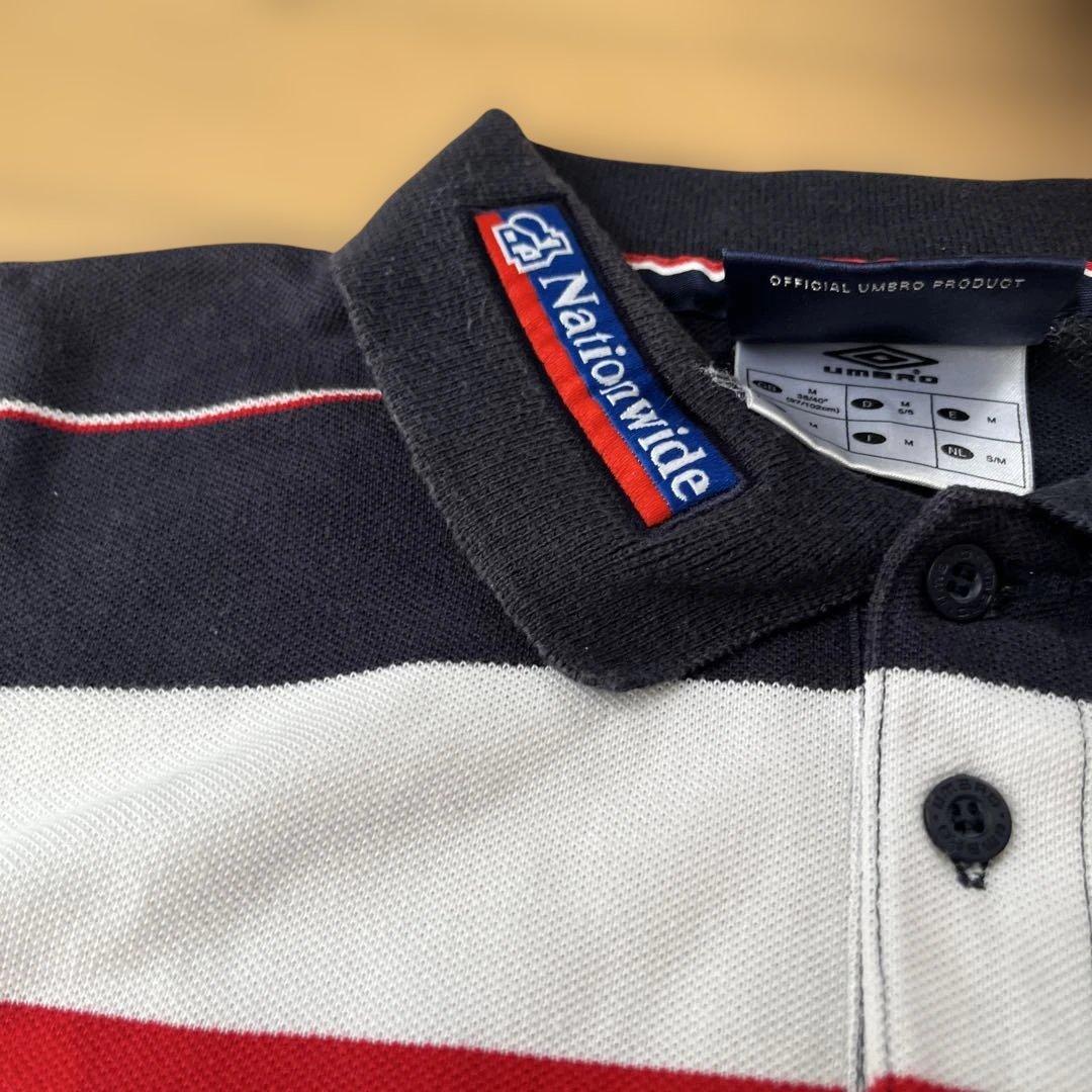 90s イングランド代表 UMBRO アンブロ マルチボーダー ポロシャツ