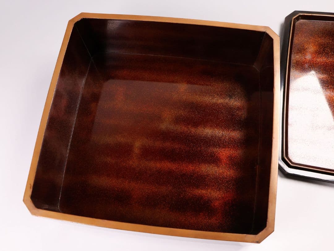 【MA699】加賀蒔絵 饅羹重 内梨地 花車 金蒔絵 木製漆器 饅頭箱 菓子器