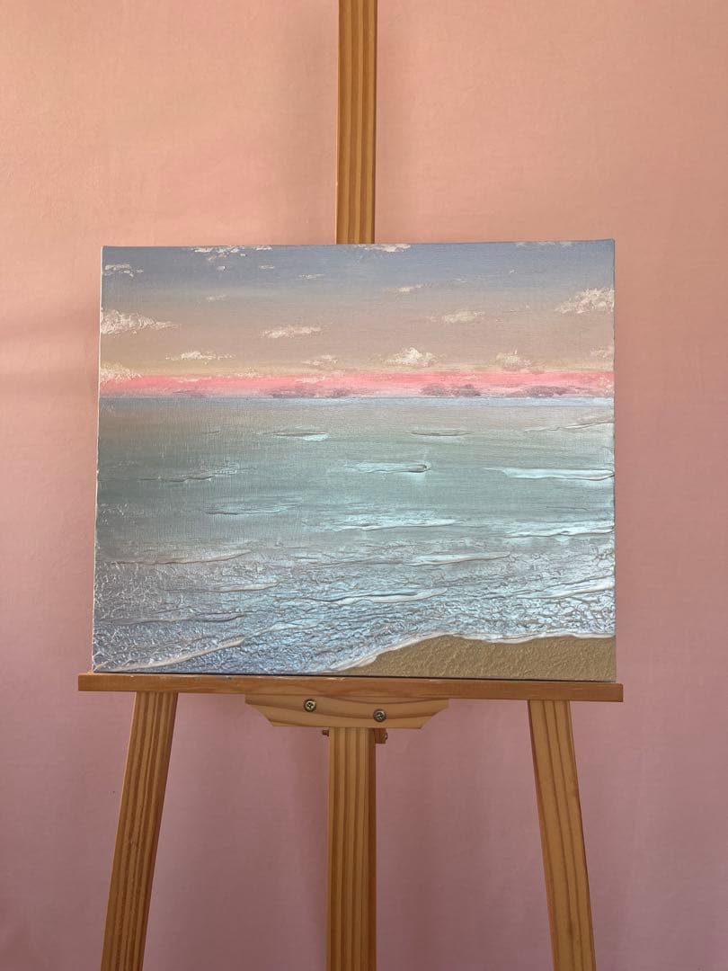 海の風景 テクスチャーアート 海の絵 海 海アート 癒し 風景　原画