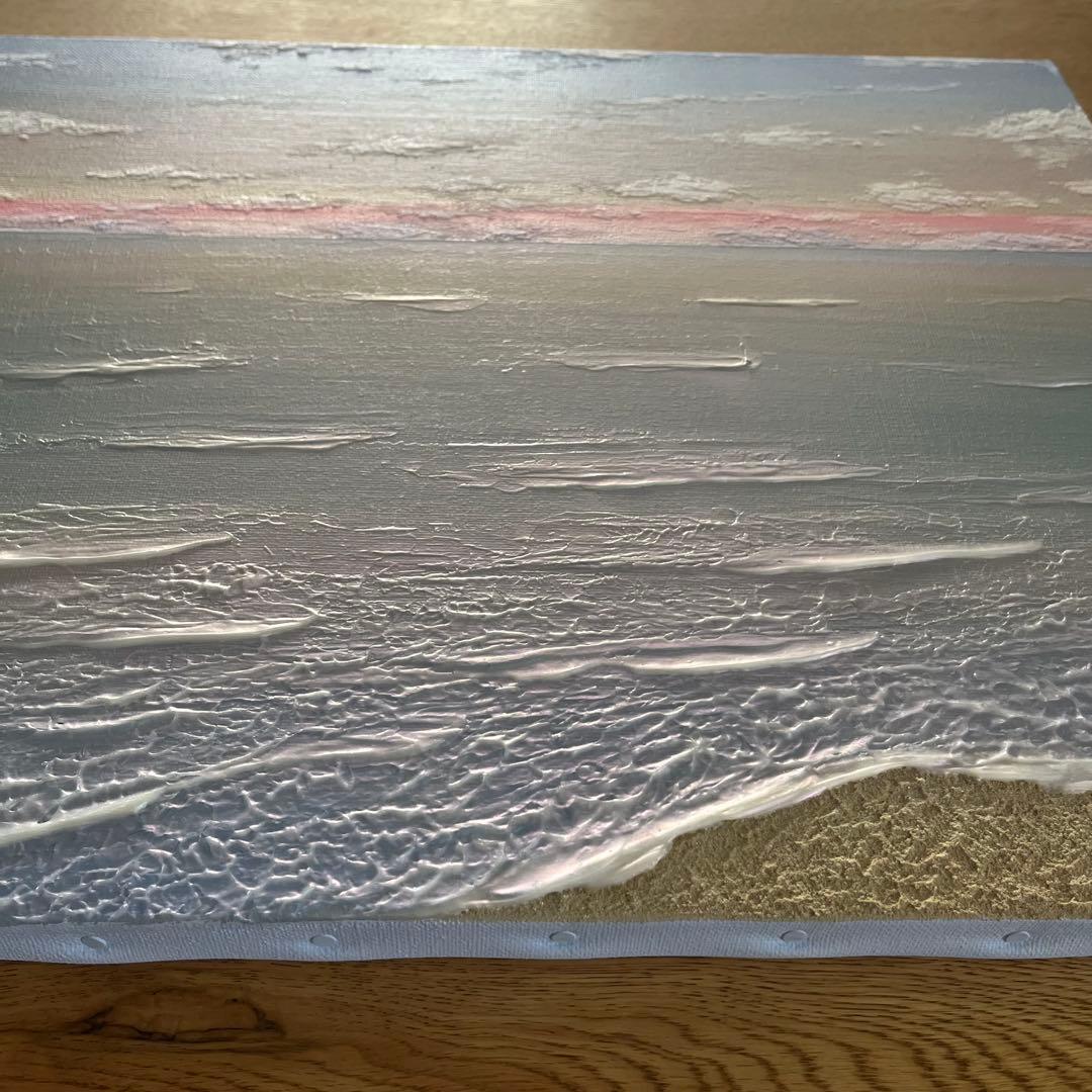 海の風景 テクスチャーアート 海の絵 海 海アート 癒し 風景　原画