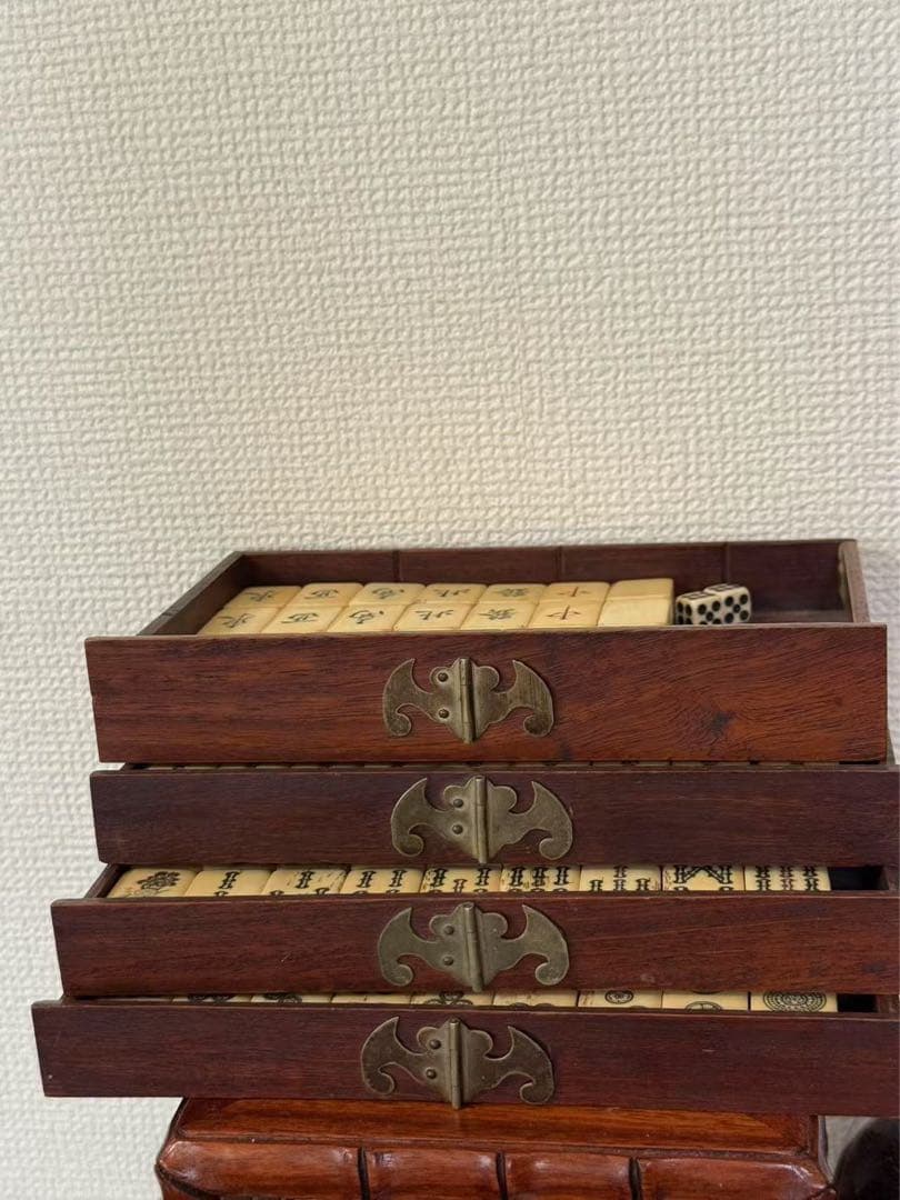 中国竹嵌骨牌 背竹牌 麻雀牌 現壯品 骨董 年代物