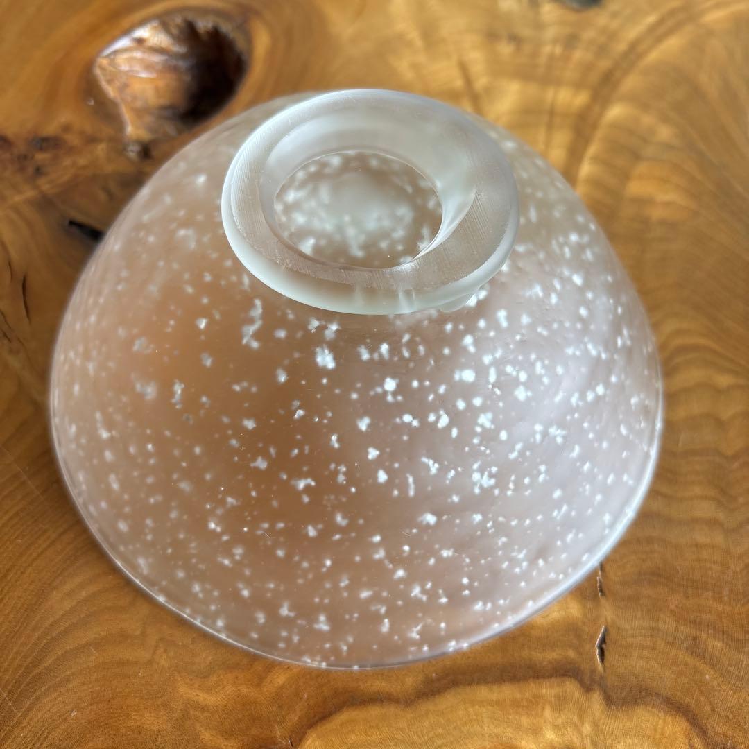 ぎやまん銀散し 硝子茶碗 義山 抹茶碗 茶道具 共箱（174t）
