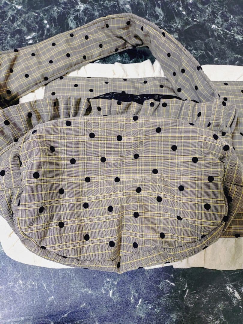 グレンチェックドットスリングM＋お揃いカフェマットの2点セット ボンボンコピーヌ
