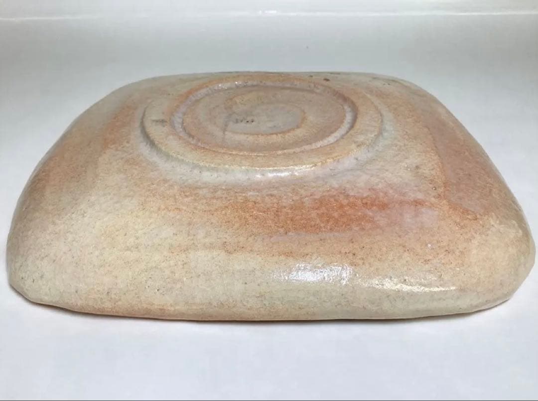 茶道具 古物品 本間焼 菓子器 赤 四方 角 池田退輔 木箱入
