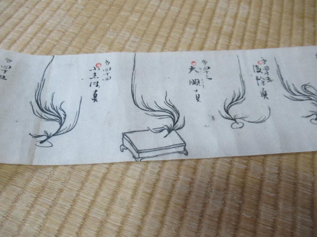 美品 江戸中期 手書き華道手本巻物◆三雅流挿花法式図（華道/いけばな）「遠州流」