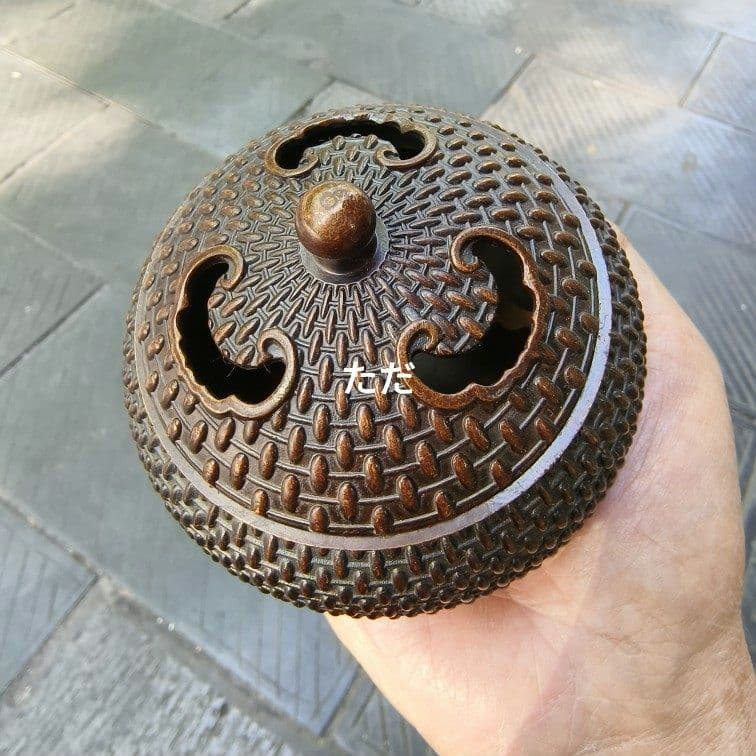 香炉 祥雲米珠薫香炉 香道具 室内檀香炉 茶道具 銅製品 工芸品 置物