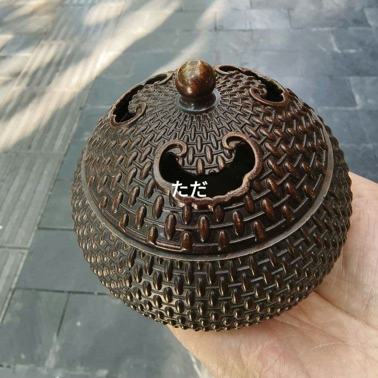香炉 祥雲米珠薫香炉 香道具 室内檀香炉 茶道具 銅製品 工芸品 置物