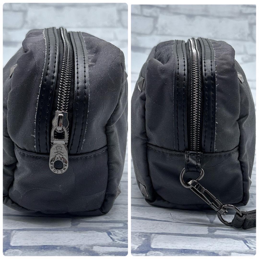 MARK&LONA　スタッズ付きブラッククラッチバッグ グルフバッグ カート