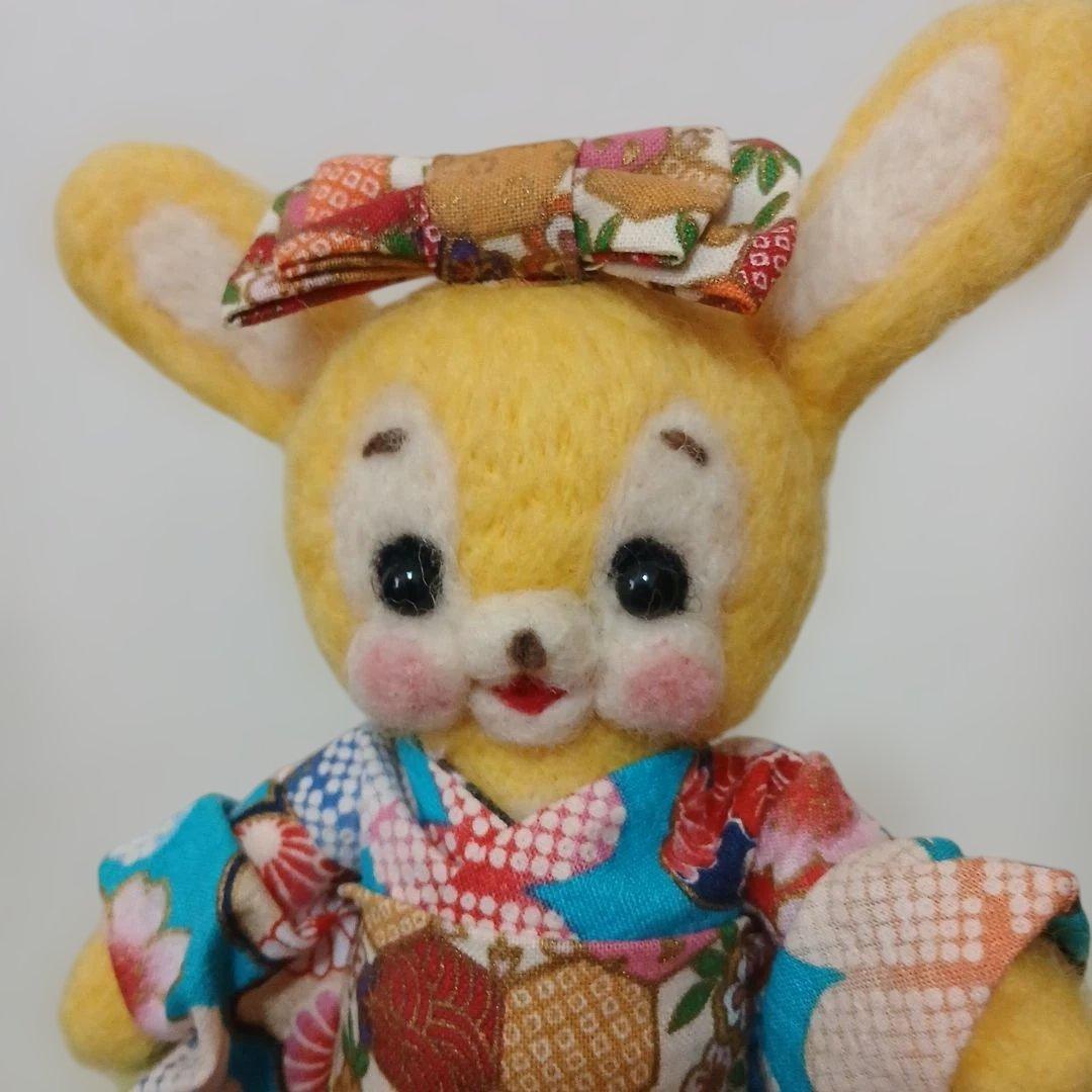 作家様　ウサギぬいぐるみ　羊毛フェルト　2体セット品
