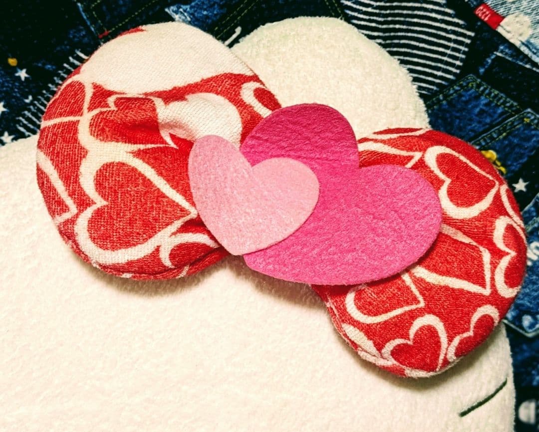 希少♡サンリオ♡キティ♡赤色ハートクッション♡BIGぬいぐるみ＆カラフルバーニー