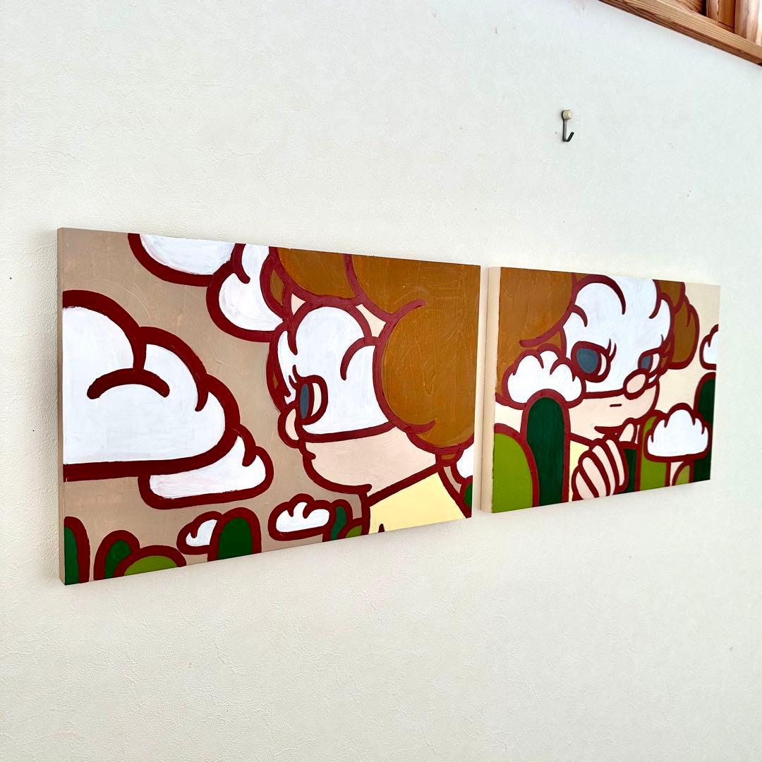 【原画4点セット】●Kaoruko Negishi● アクリル画　紐付き