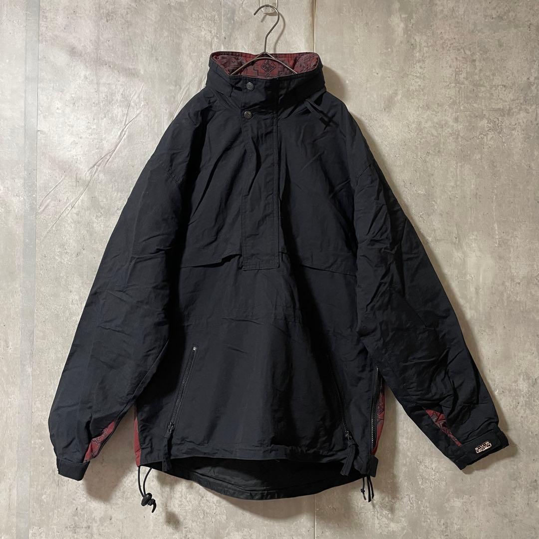 Burtonバートンスキーウェアスノーボードジャケットハーフジップ紺ネイビー赤