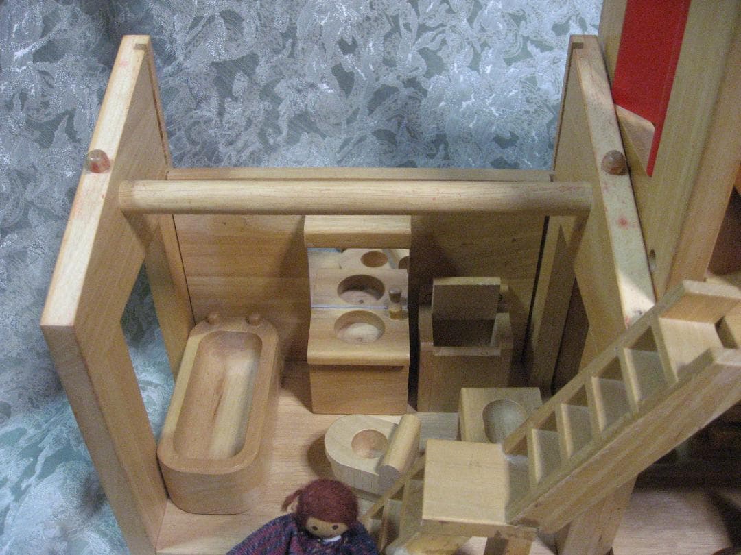 ◆希少◆バウアー社　ドイツ◆家具付人形の家　ドールハウス 赤い屋根の家◆Baur