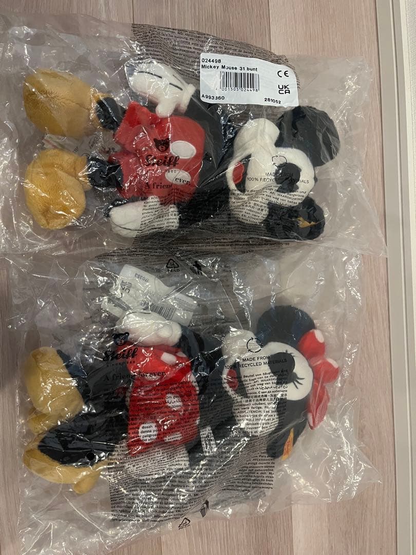 シュタイフ ミッキー・ミニー ぬいぐるみセット