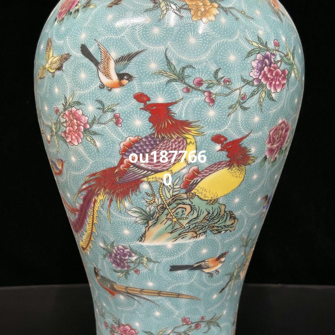 百鸟朝凤大花瓶 景徳鎮 陶磁器 装飾品 現代工芸品 美術品 置物