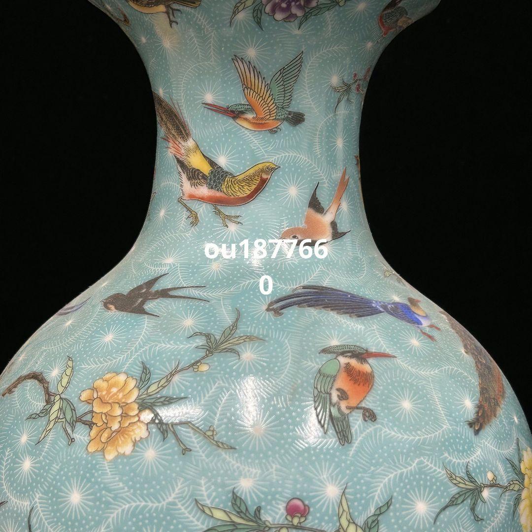 百鸟朝凤大花瓶 景徳鎮 陶磁器 装飾品 現代工芸品 美術品 置物