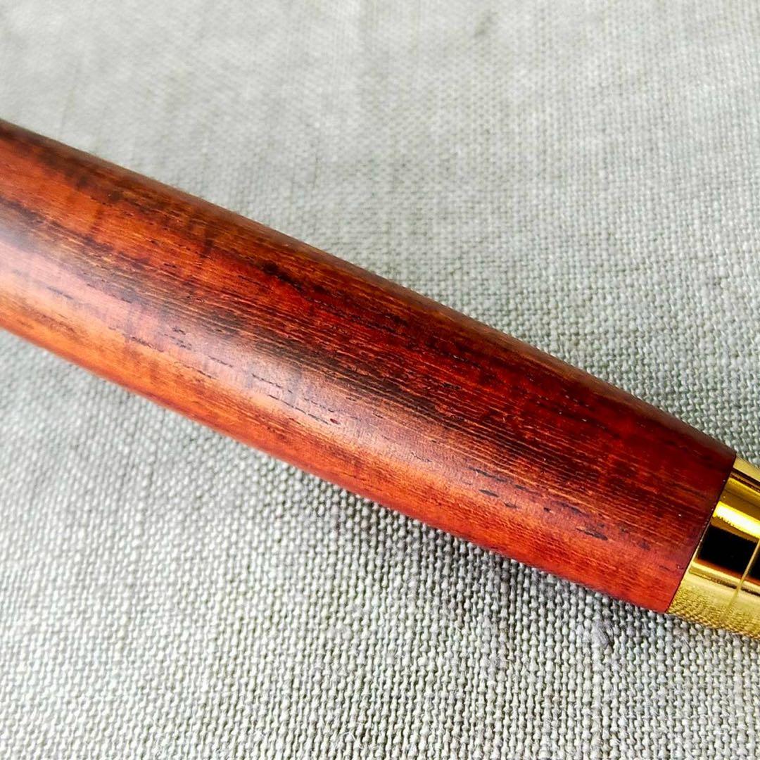 サイアミーズローズウッド　糸縮杢　ハンドメイド　木軸シャープペン　0.5mm