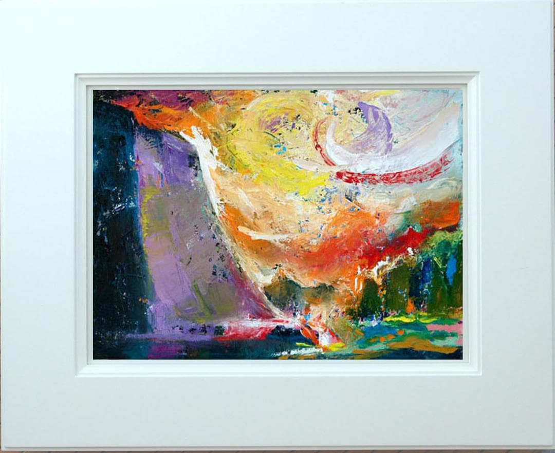 油絵 菅家令子 絵 絵画 インテリア uF6-111309 風景 朝陽 夕陽