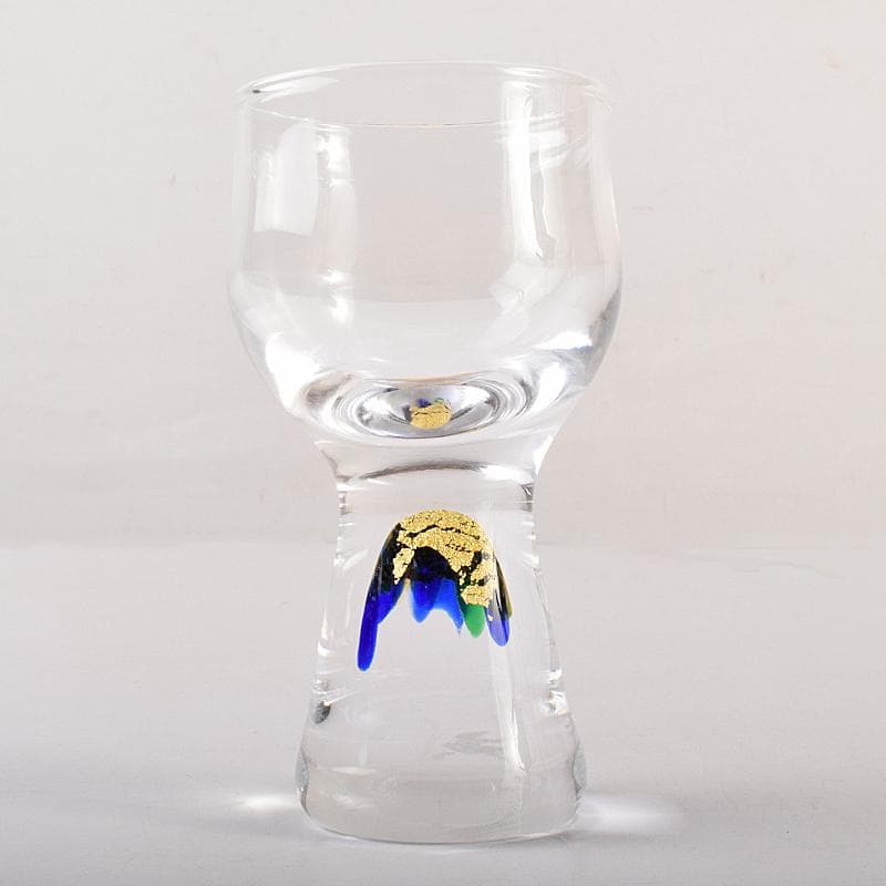 ガラス作家　小林貢作　宙吹硝子　ワイン杯　共箱　C　R7834