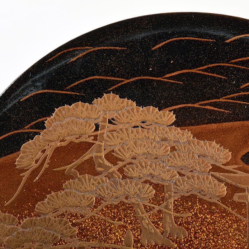 茶道具　塗師　中村宗哲作　住吉蒔絵　香合　共布　即中斎極め箱　D　R7581