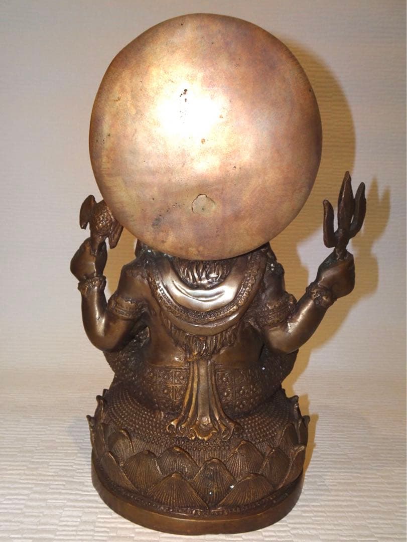 仏教美術　ガネーシャ　銅像　真鍮製　高さ33cm 重量6.6kg