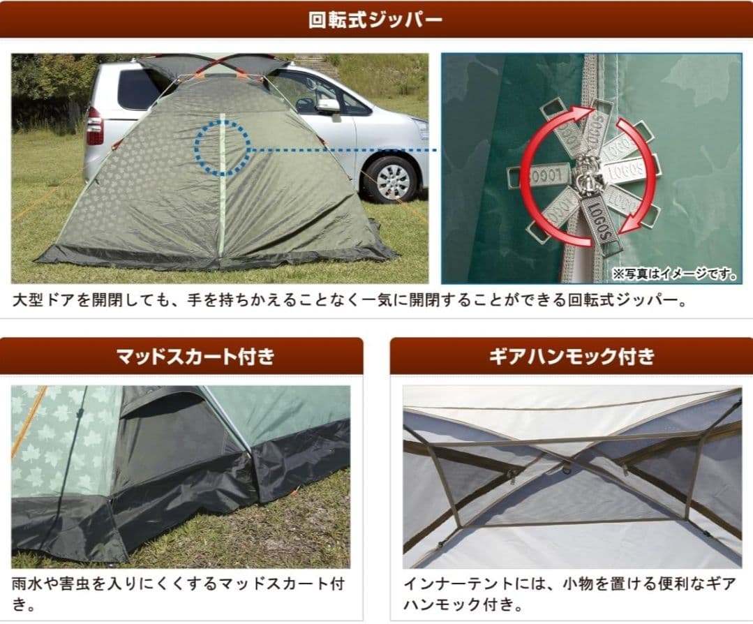 ロゴスパネルストリー厶ドームLとヘキサタープ、内外シートのセット