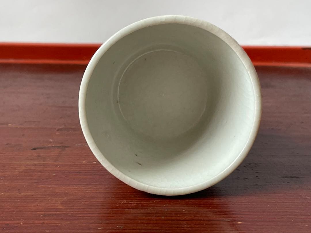 骨董　アンティーク　白磁　蕎麦猪口　古伊万里　白磁　白磁蕎麦猪口　甘手