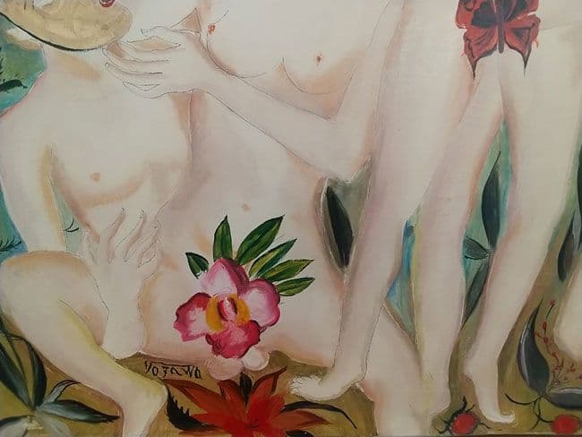 小澤勇寿朗 作 悦楽園 F10号油絵 人物画