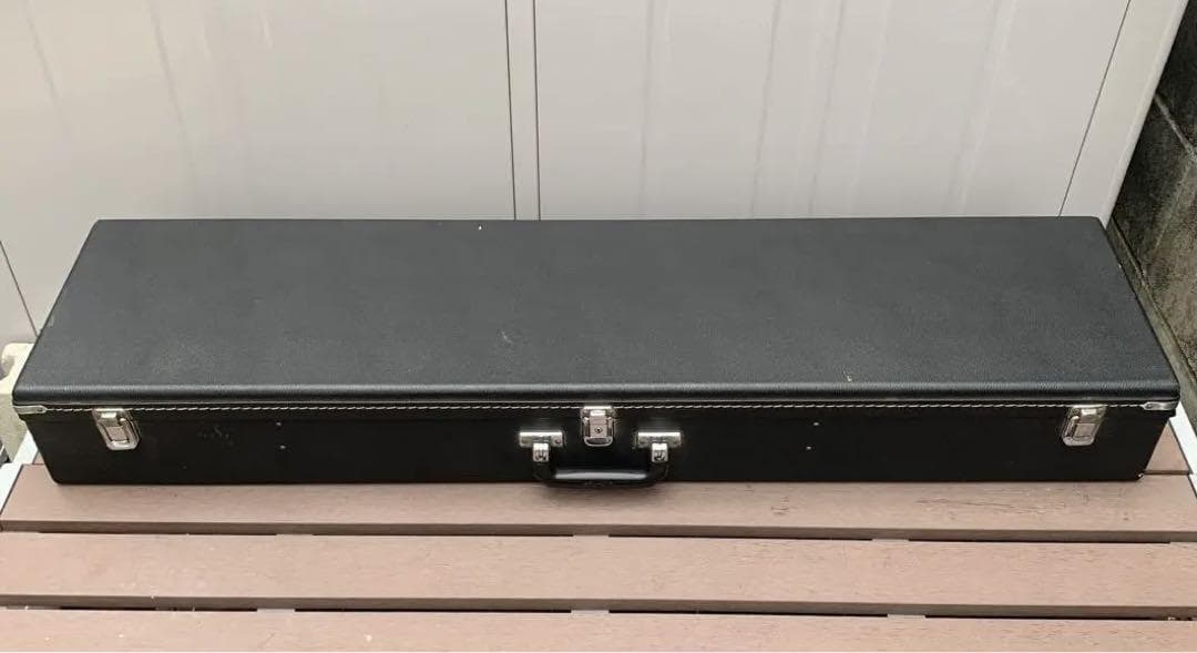 中古★津軽三味線 紅木 丸打胴 一本樋 中棹 ハードケース付き★