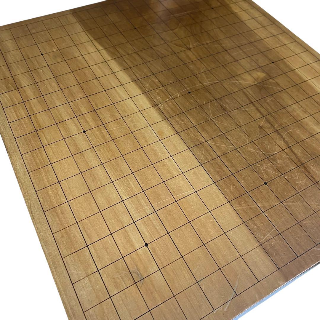 天然木脚付きへそ有り囲碁盤と碁石セット