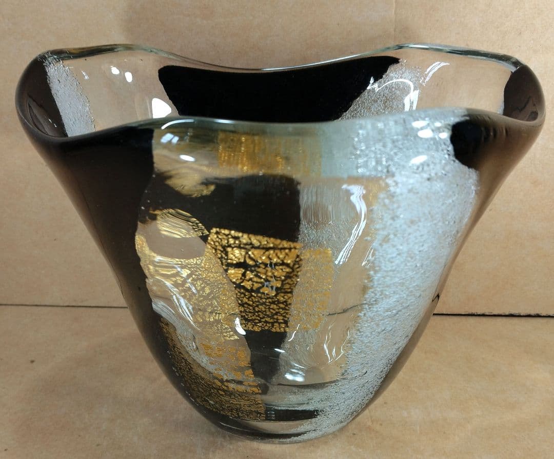 【本物保証】岩田藤七(文化功労者) ガラス花器 共箱 写生銘入り激レア希少品