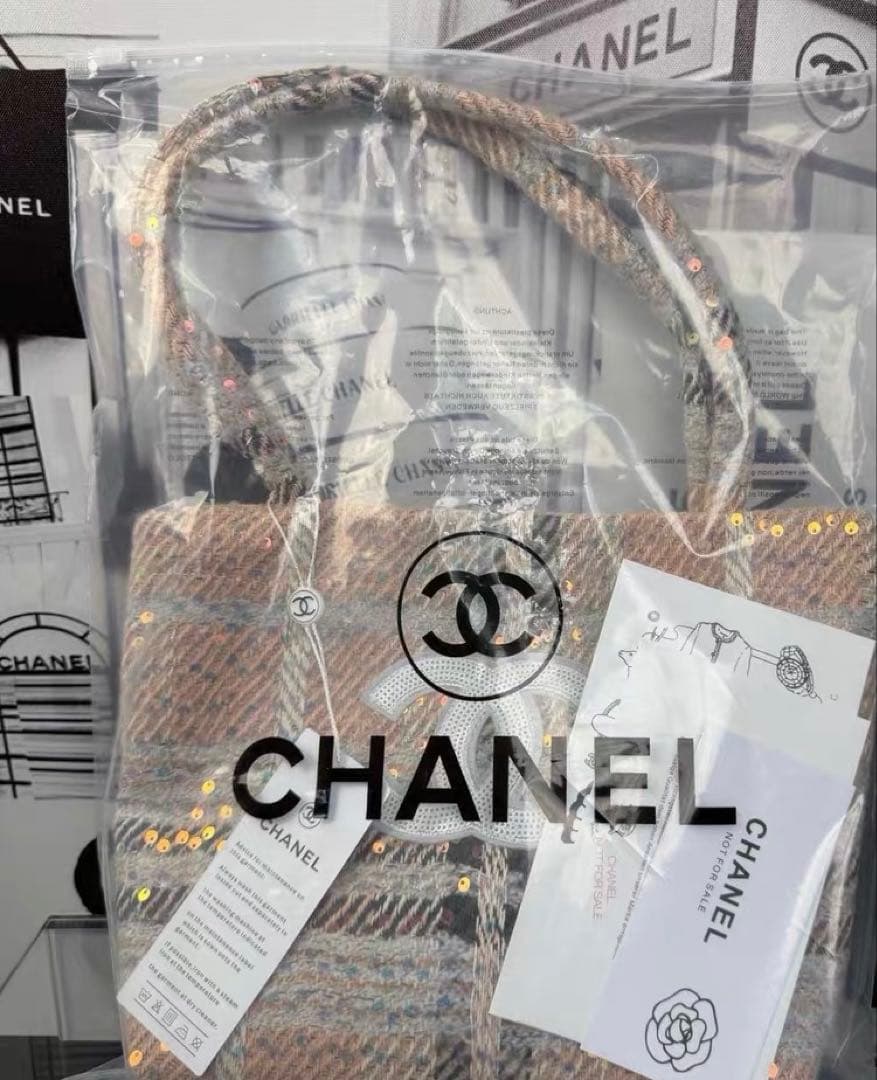 CHANEL ツイードバッグ 中型 ピンク系 シャネル