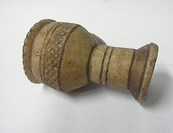 【X0402】アフガニスタン 遊牧民族　古代ランプ ( 燈明台 )　石器　彫刻品