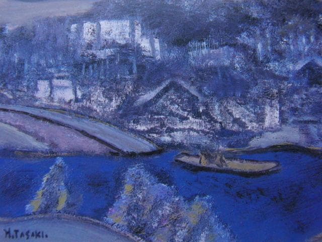 田崎廣助、【早春の富士山】、希少な額装用画集より、新品額装付
