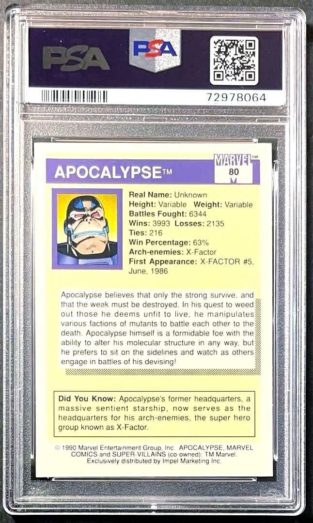 PSA10 1990 Marvel Apocalypse X-Men マーベル