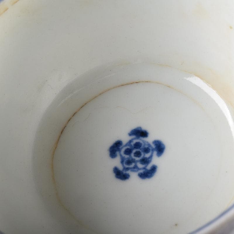 伊万里焼　古伊万里　富貴長春　染付花文　煎茶碗　四客　7685